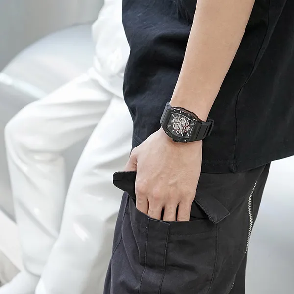 HANBORO Automatic Mechanical Movement Watch Men's Watches Cut-Out Dial HBR991-HH-3