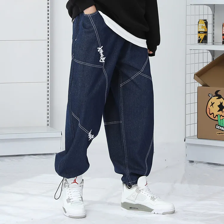 GENANX Jogger Jeans Unisex Denim Blue-4