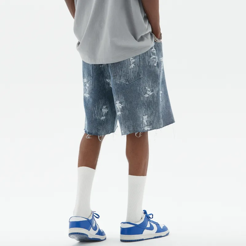 B.X Denim Shorts Unisex Blue-4