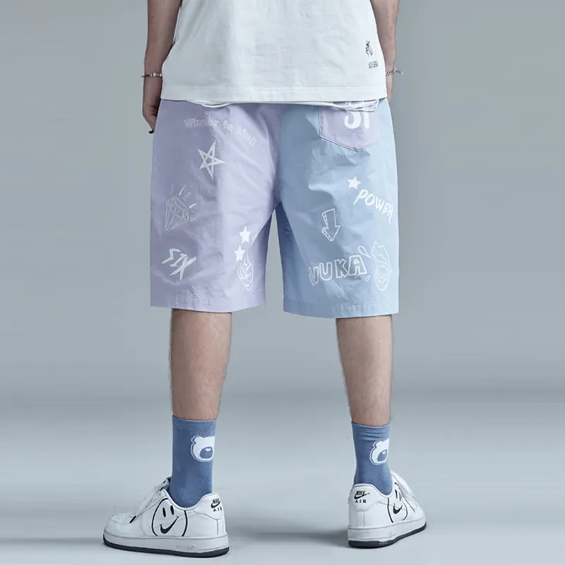 Guuka Casual Shorts Unisex Purple Blue-2
