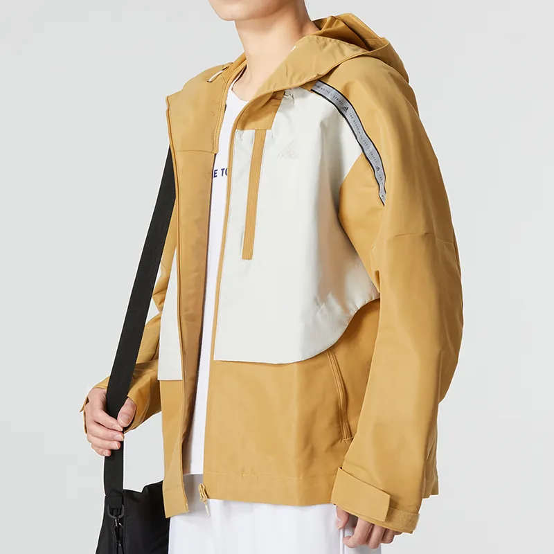 Adidas Jackets Men Brown Yellow-4