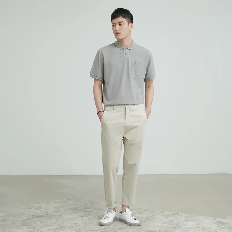 A.B.X Loose Fit Short Sleeved Polo Shirt Men's-14