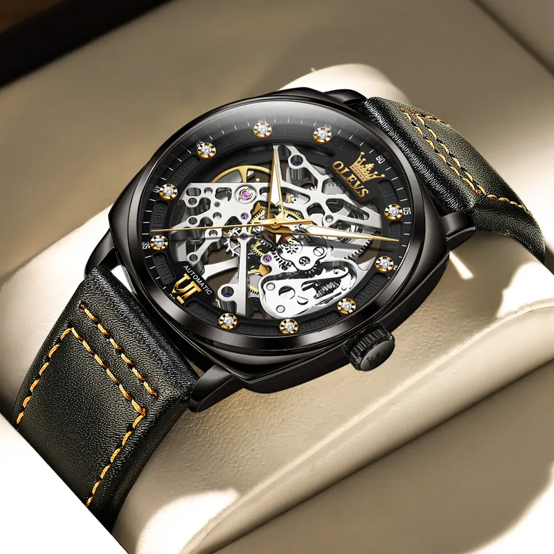 OLEVS Wisdom Series Automatic Mechanical Movement Watch Men's Watches Cut Out Dial-20