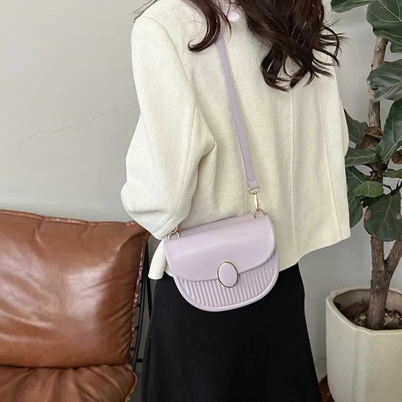 JANE KLAIN PU Saddle Bag Handbag, Shoulder Bag, Crossbody Bag Women's Black/Ecru/Pink/Purple-11