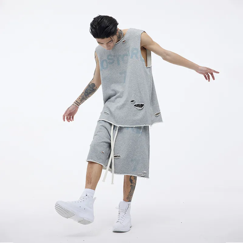 LOSTCTRL SS22 Loose Fit Shorts Unisex Gray-5