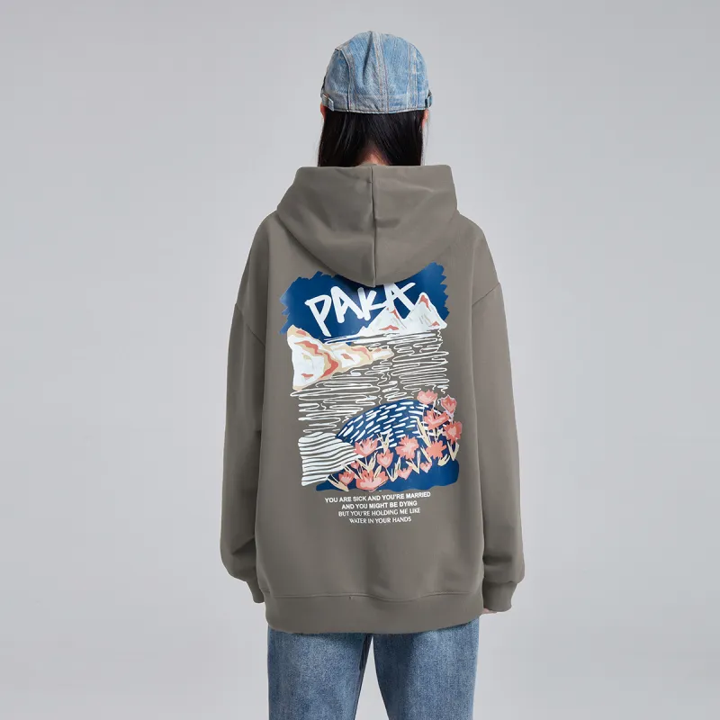 PAKA Hooded Loose Fit Sweatshirt Spring And Autumn Unisex-14