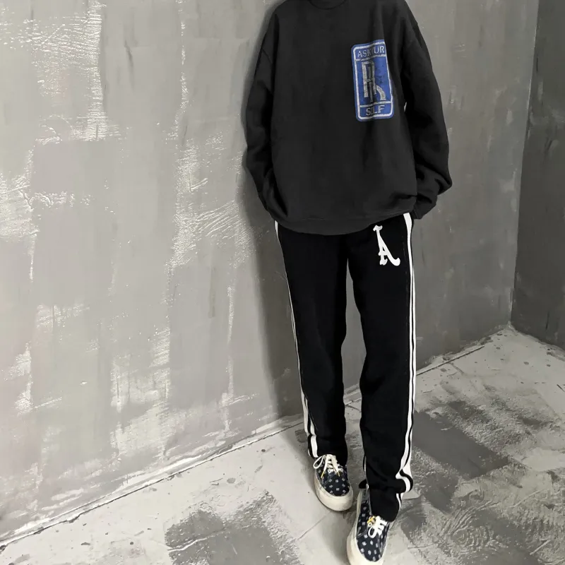 Askyurself Casual Pants Unisex Black-3