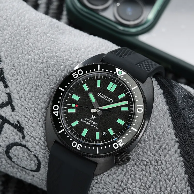 SEIKO Prospe Collection Automatic Mechanical Movement Silicone Strap Watch Men's Watches Black Dial-4