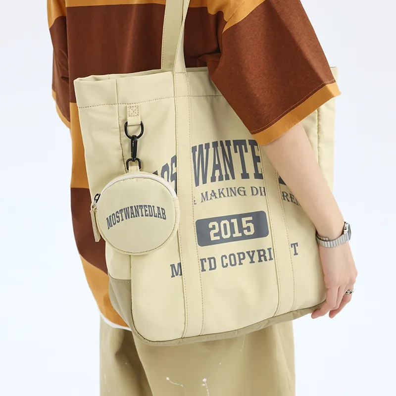 MostwantedLab Multicolor Tote Bag Shopping Bag Canvas Bag Shoulder Bag Unisex Khaki-2