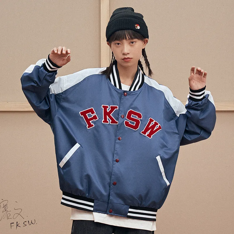 FKSW Loose Fit Thickened Baseball Jacket Unisex-3