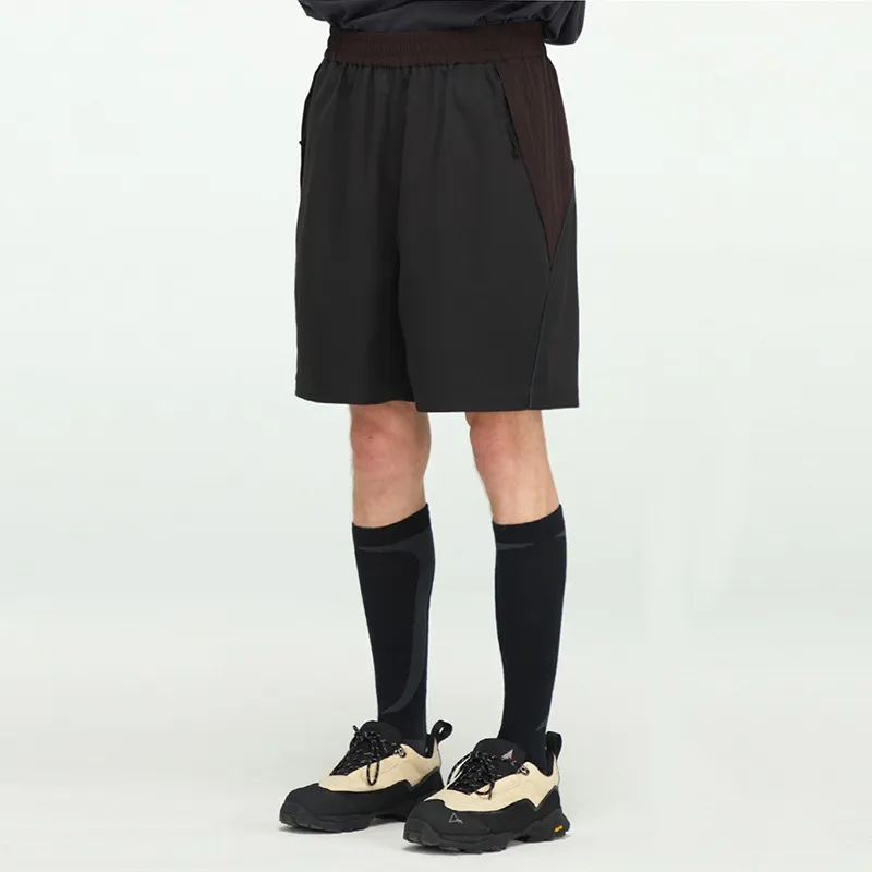 DECESOLO Casual Shorts Unisex Black-2