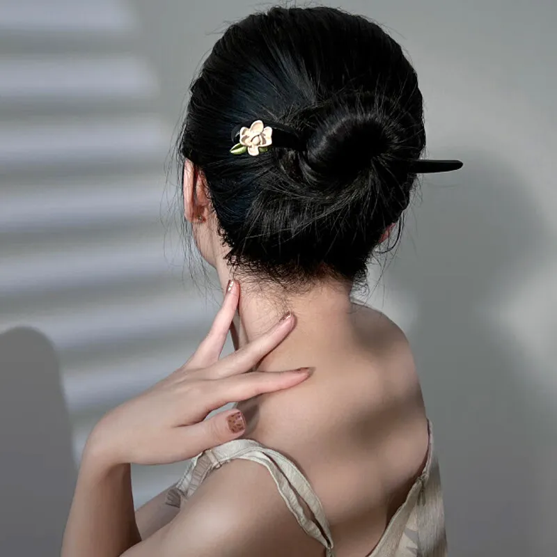 SENDME Hairpins Women's Gardenia Wood Hairpin-1