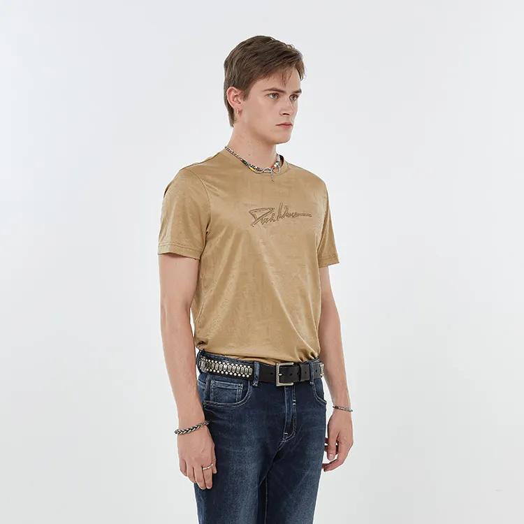 DAVID NAMAN T Shirts Men Mixed Camel-5