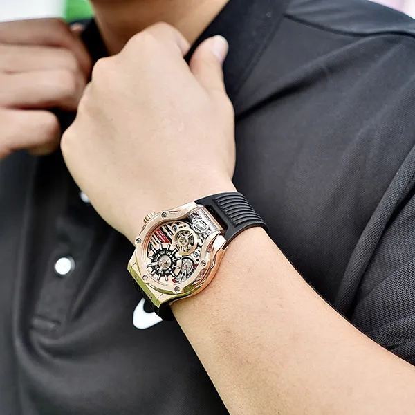 HANBORO Automatic Mechanical Movement Watch Men's Watches Cut-Out Dial HBR995-MH-3