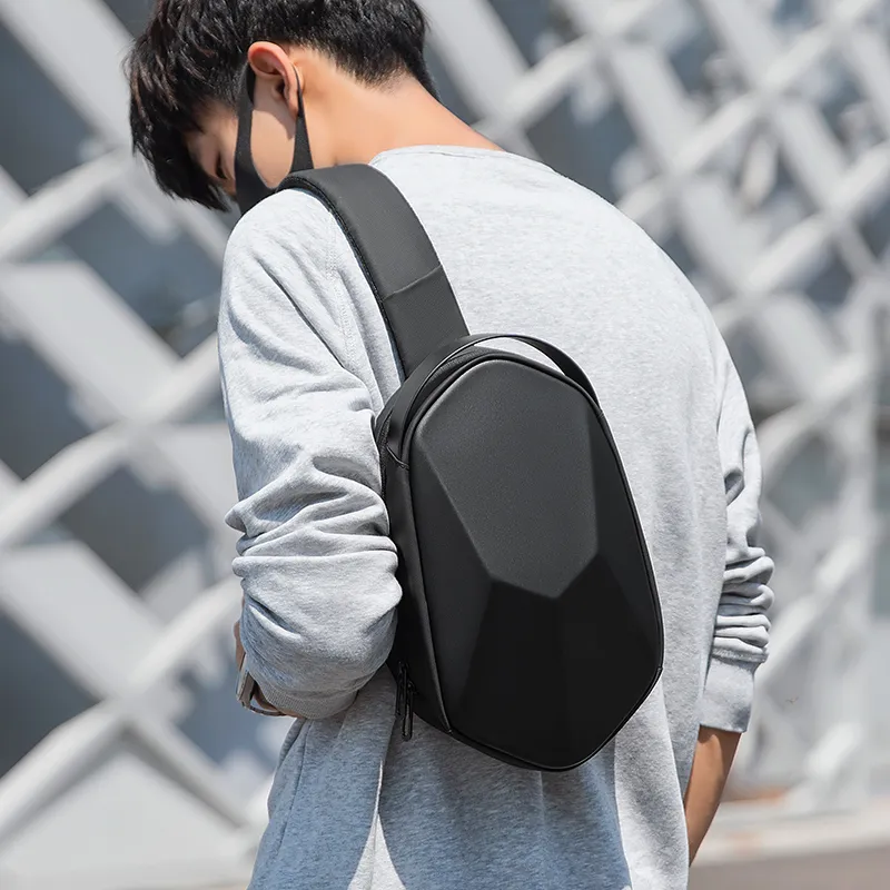 MARK RYDEN Oxford Small Backpack, One Shoulder Bag, Crossbody Bag, Sling Bag Regular Men's Cool Black-4
