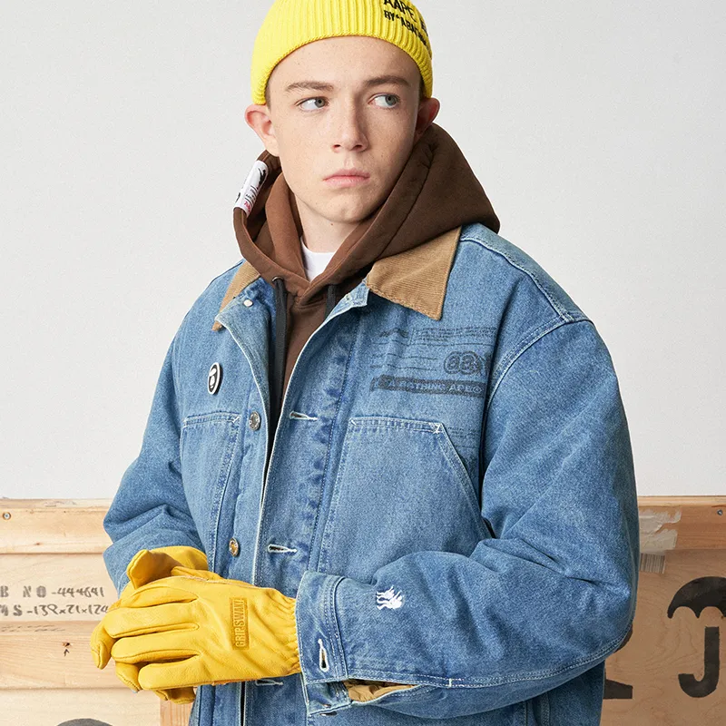 Aape FW22 Denim Jacket Men's Blue-2