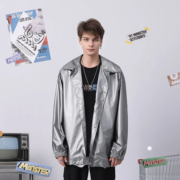 Bt Loose Fit Jacket Unisex Gray-2
