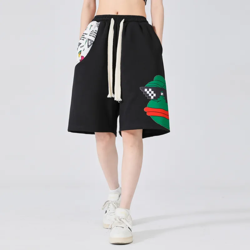 Pepe The Frog Casual Shorts Unisex Black-4