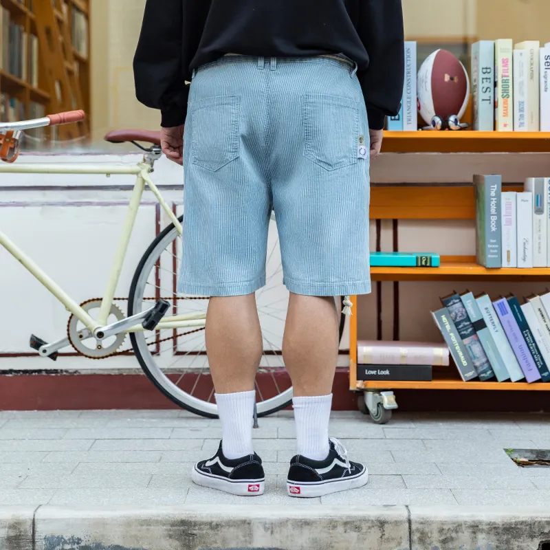 WAYNEXZAVIER Denim Shorts Men Light Blue-2