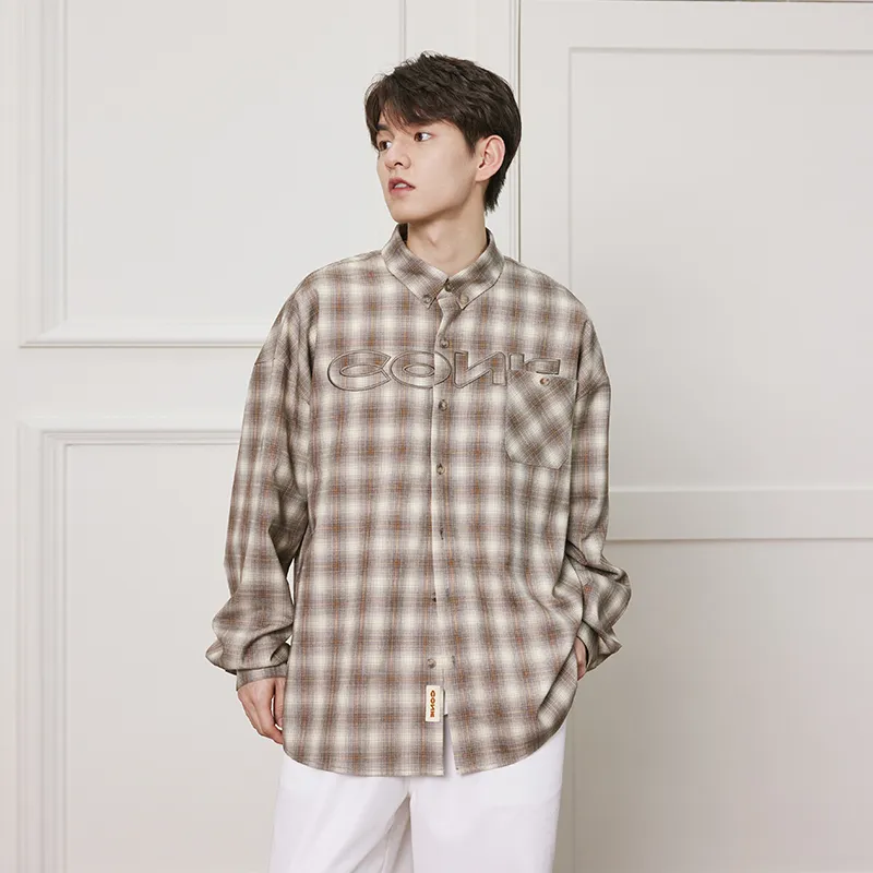 CONKLAB Shirts Unisex Brown Plaid-3