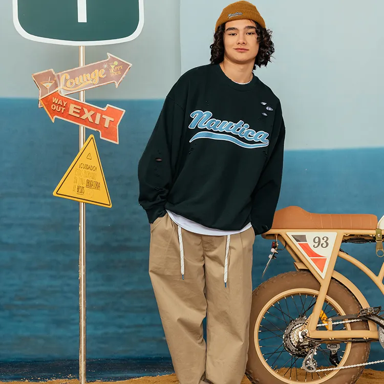 Nautica White Sail Sweatshirt Unisex-12