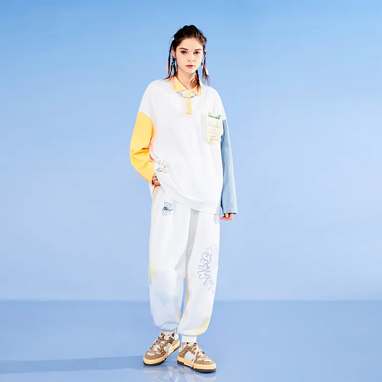 LAMLICKA Knitted Sports Pants Unisex White-7