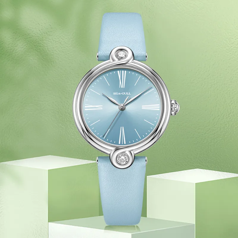 Sea Gull Unlimited Series Automatic Mechanical Movement Leather Strap Watch Women's Watch White Dial-22