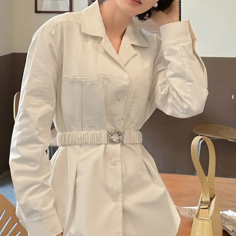 Fstudio Shirts Women's Ecru With Belt-2