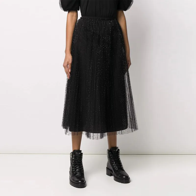 RED VALENTINO Casual Long Skirts Women's Black-4