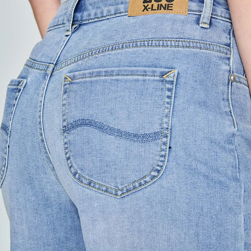Lee Denim Shorts Women's Light Blue-4