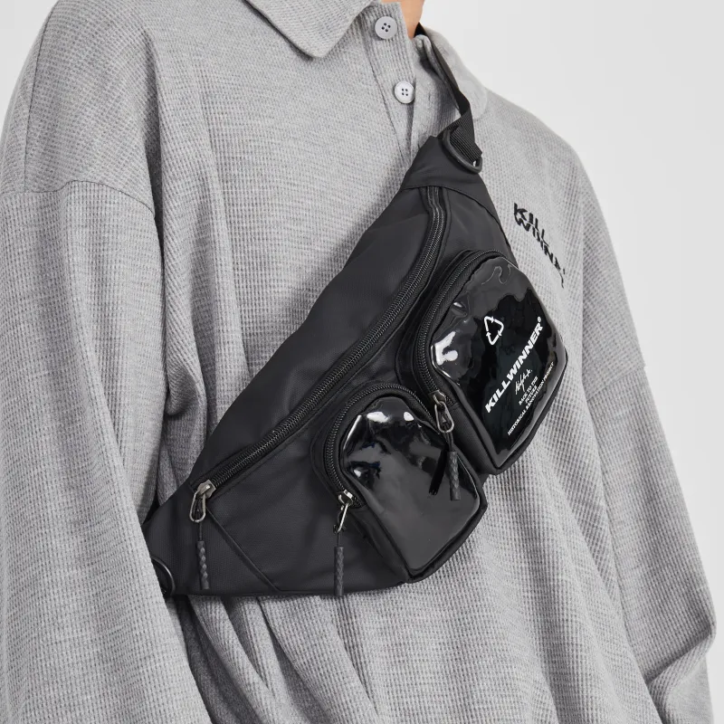 KILLWINNER Polyester Crossbody One Shoulder Fanny Pack Regular Unisex Gray-16