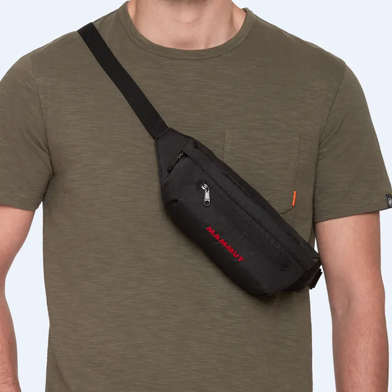 MAMMUT Polyester One Shoulder Crossbody Slanted Fanny Pack Small Size Unisex Black-8