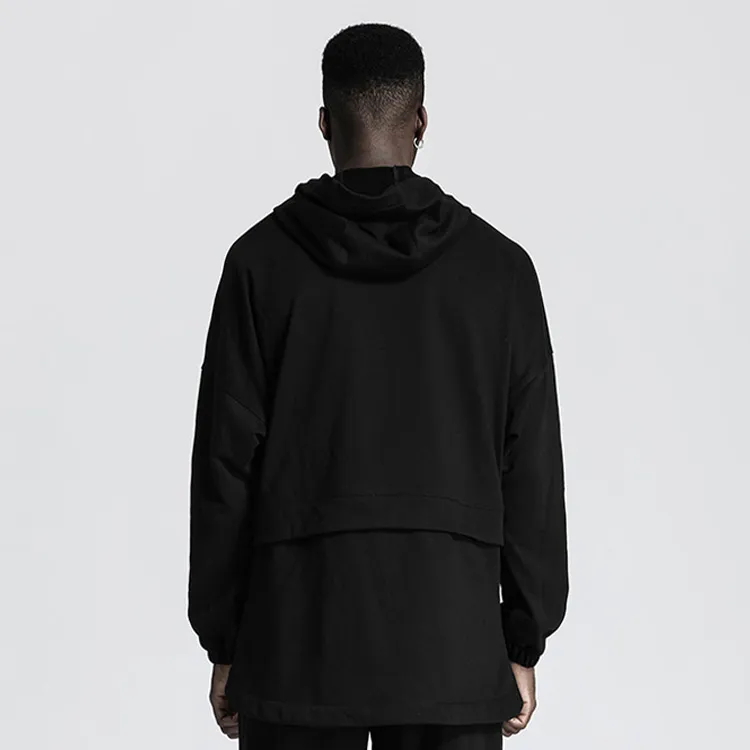 NORVINCY Outerwear Trendy Half Open Collar Hoodie Unisex-2