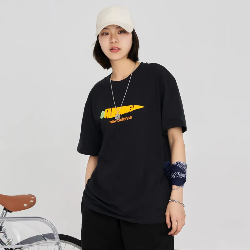 New Balance Drop Shoulder Sleeve T Shirt Unisex Black-2