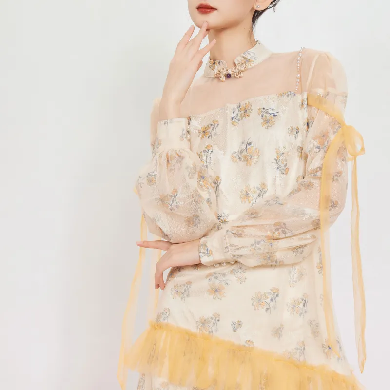 JINYE ORIENTAL Long Sleeved Dresses Women's Orange-2