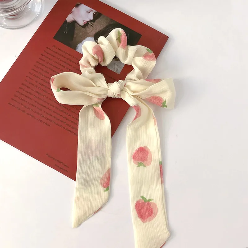 SENDME Hair Ties Women's Cream Bowknot Hair Tie Two Piece Set-7