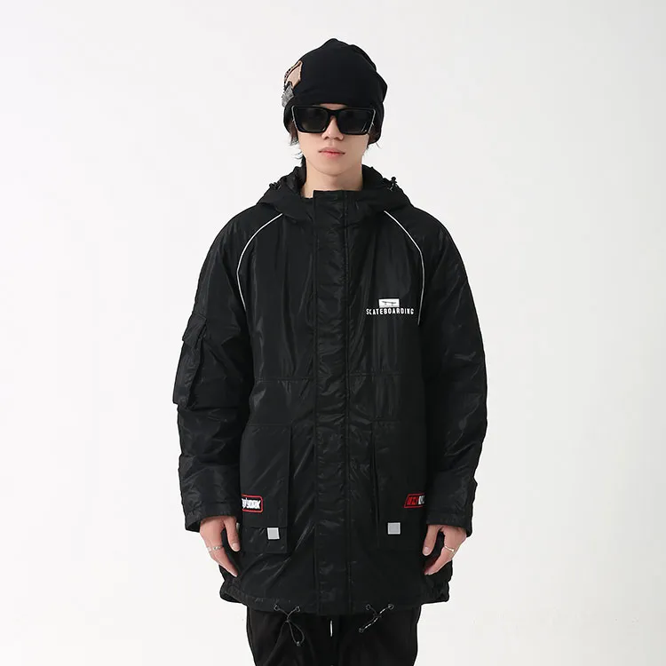 Zoo York Letter Stand Collar Loose Fit Thickened Mid-Length Puffer Jacket Unisex-6