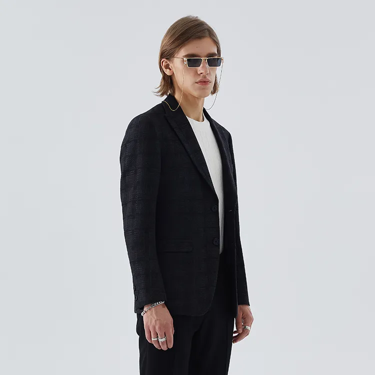 DAVID NAMAN Business Suits Men Black-4