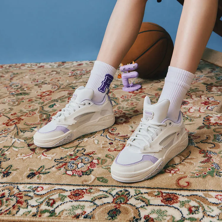 FILA FUSION Lifestyle Basketball Heritage Sneakers 'White Purple' Women's-7