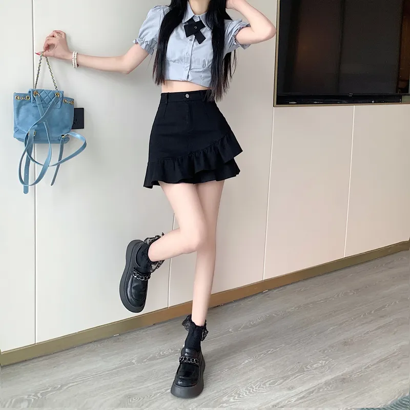 EIDOLON GRAIN Casual Short Skirts Women's Black-3