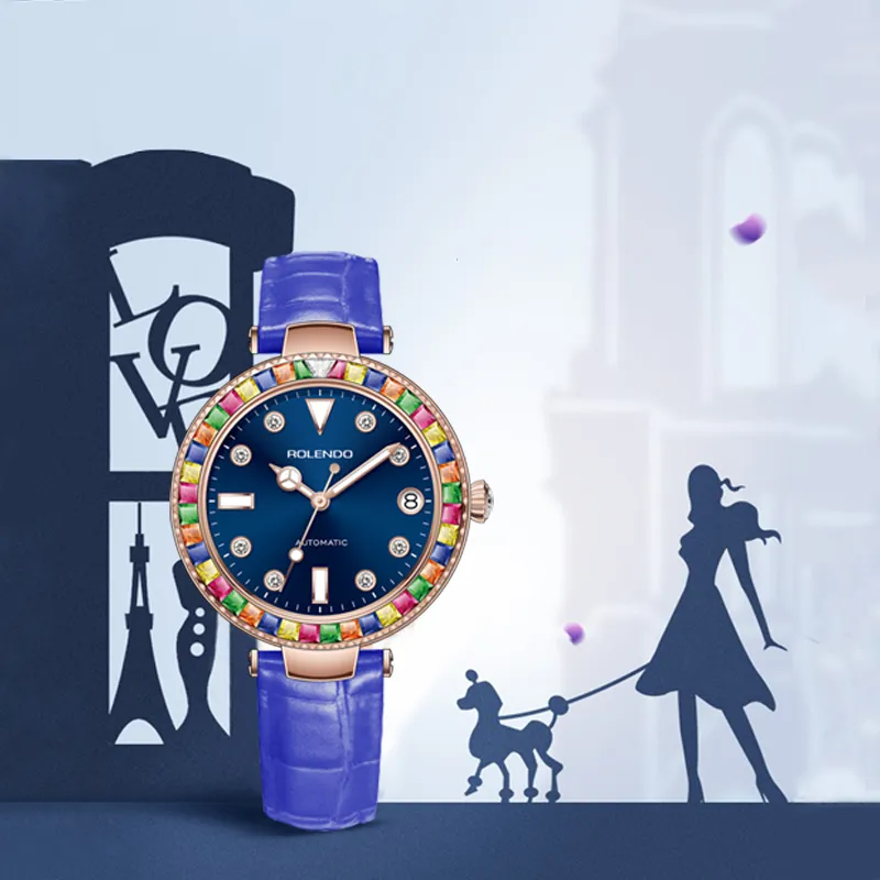 ROLENDO R Automatic Mechanical Movement Watch Women's Watch Multicolor Watch Dial RG7030-5