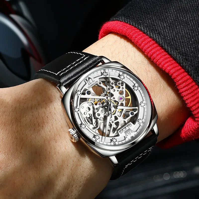 OLEVS Wisdom Series Automatic Mechanical Movement Watch Men's Watches Cut Out Dial-1