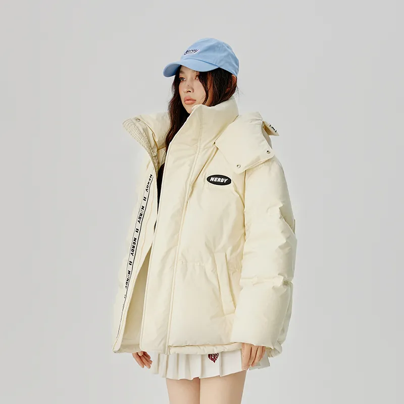Nerdy Down Jackets Unisex Milk White-2