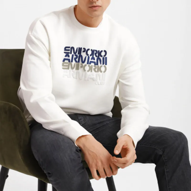 EMPORIO ARMANI Sweatshirts Men Vanilla White-2