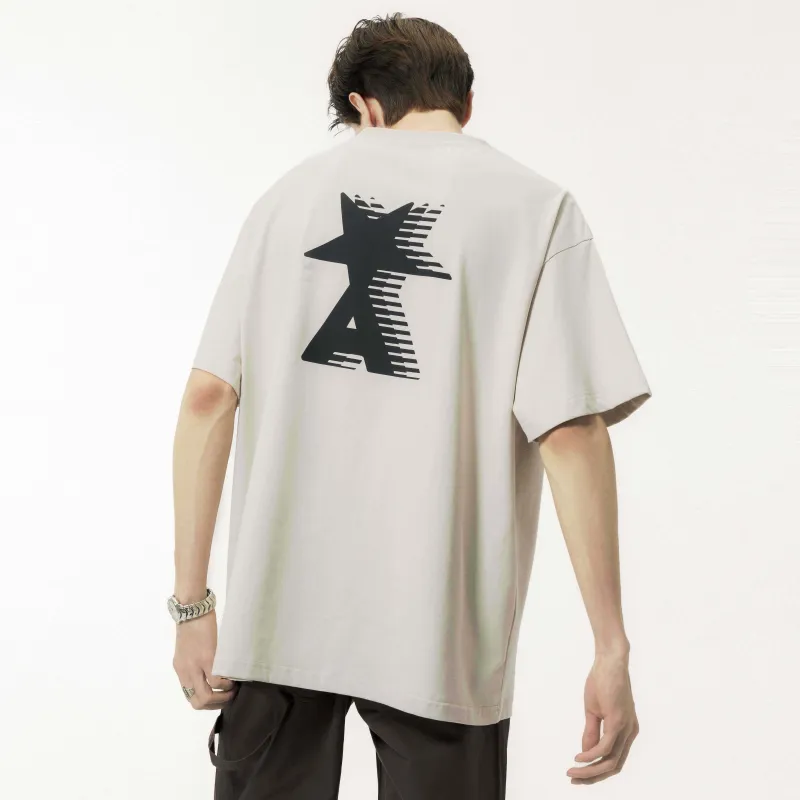 ALL NIGHT DAYS Star Letter Print Unisex T-shirt-9
