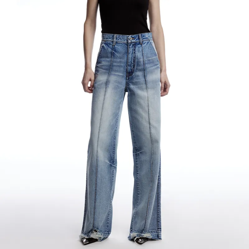 UOOYAA Rock Poets Series Jeans Women's Denim Blue-2