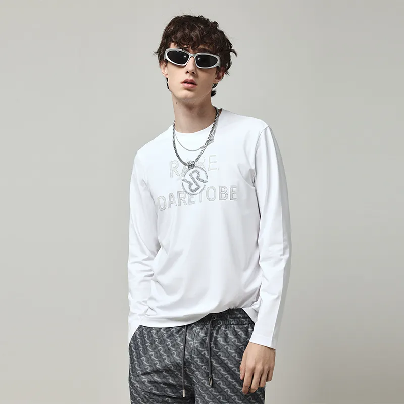 RARE Long Sleeved T Shirt Men's White-5