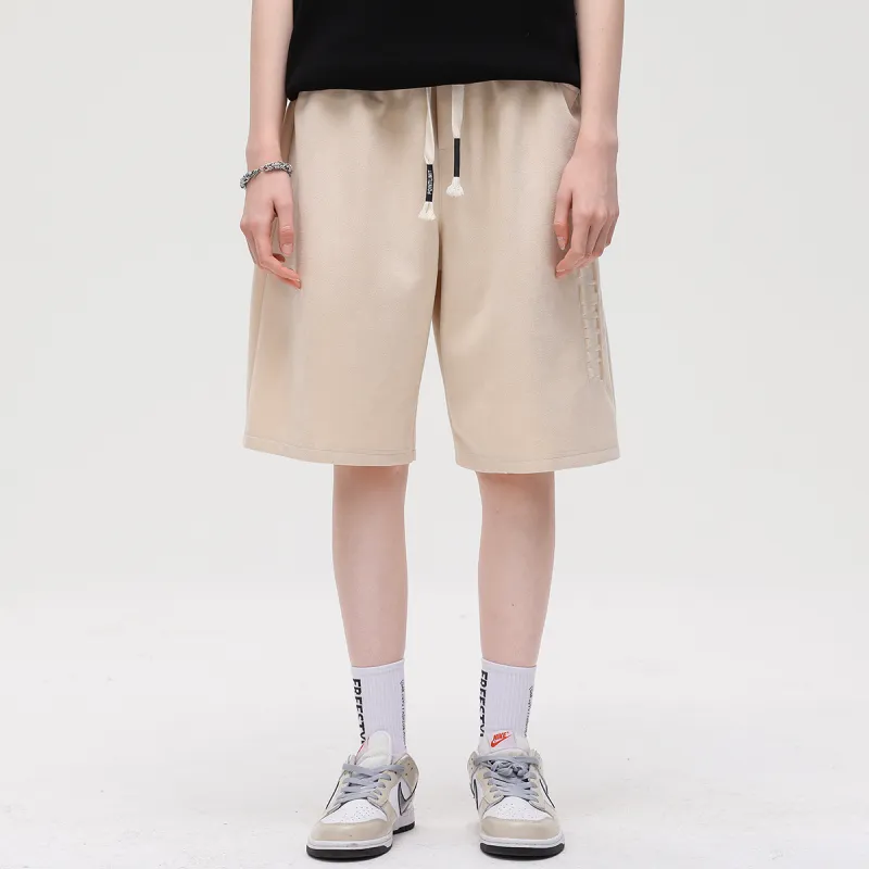 POINTLIMIT Suede 3D Pring Logo Unisex Casual Shorts-8