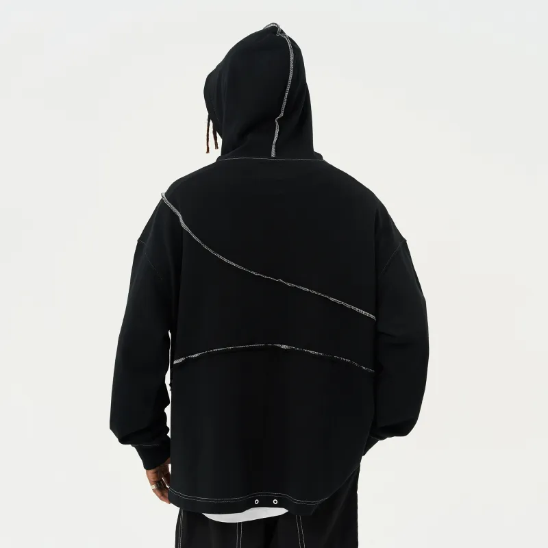 FEAROM Hooded Loose Fit Sweatshirt Unisex Black-2