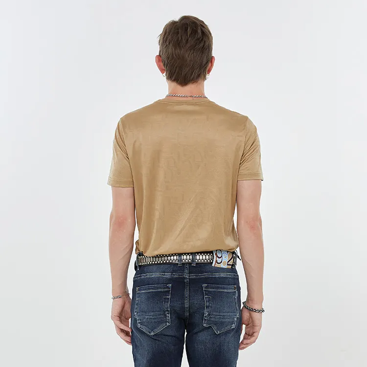 DAVID NAMAN T Shirts Men Mixed Camel-4